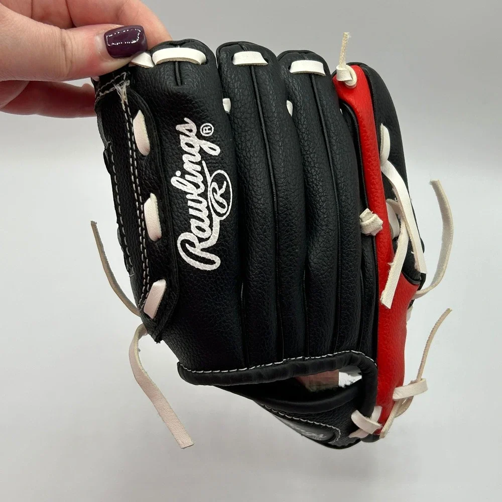Rawlings PL85SB Black Red Youth Baseball Glove Basket‎ Web 8.5